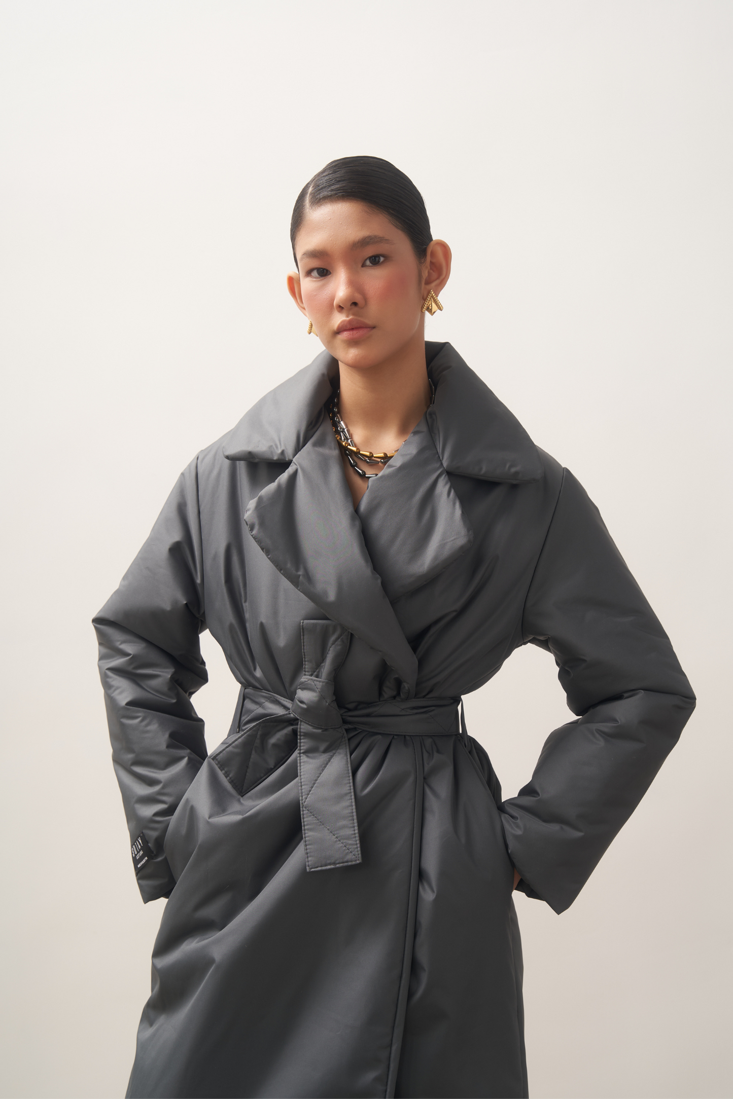 ELLE coat long in graphite