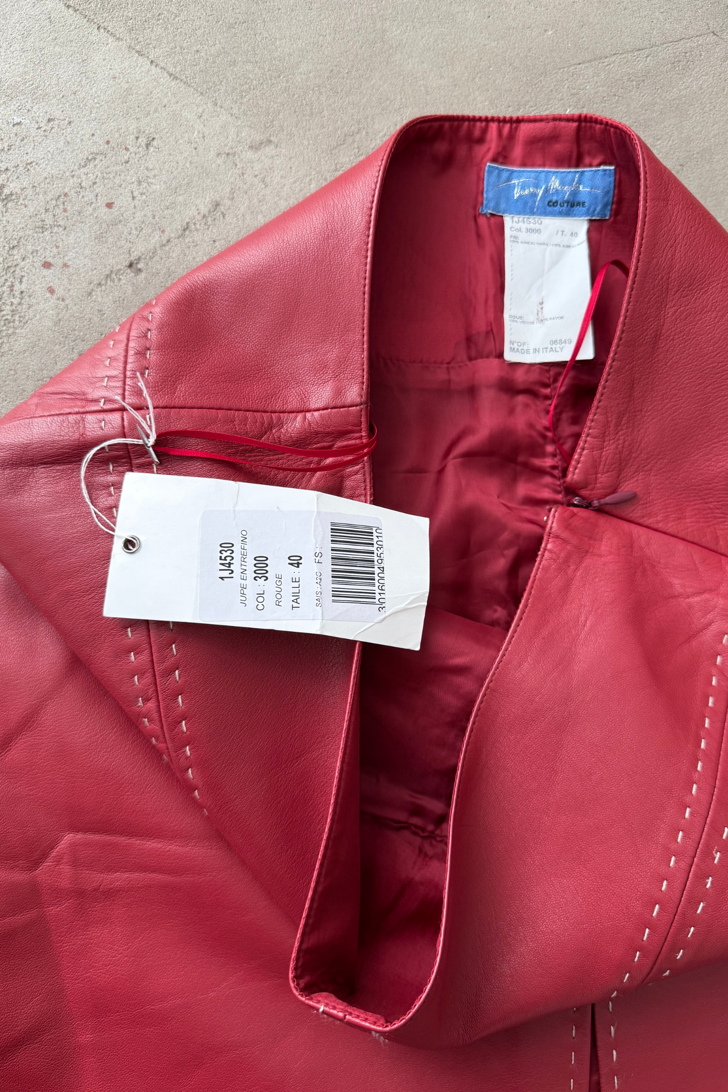 Thierry Mugler vintage leather skirt UNWORN WITH LABELS (T40, M-L)