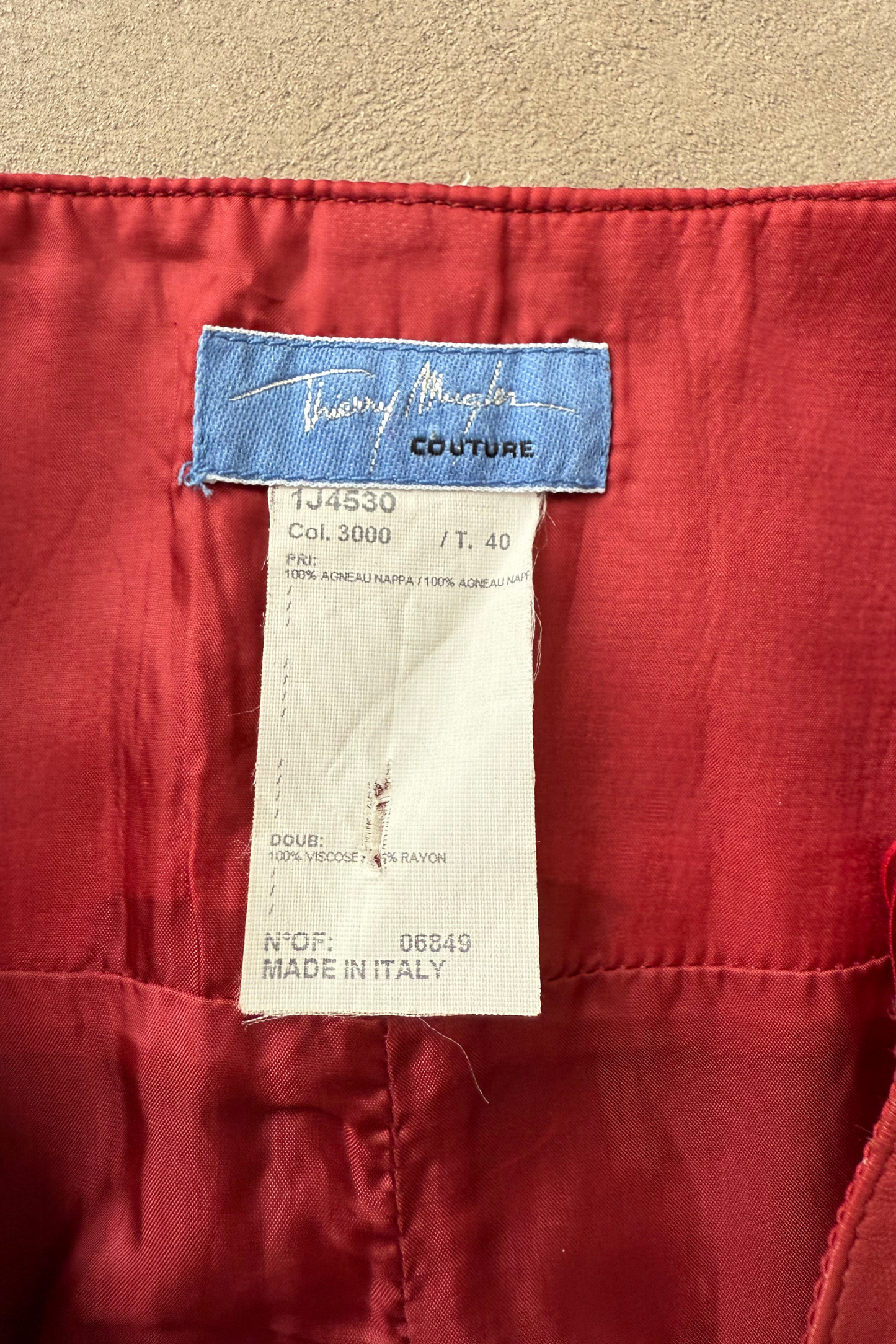 Thierry Mugler vintage leather skirt UNWORN WITH LABELS (T40, M-L)