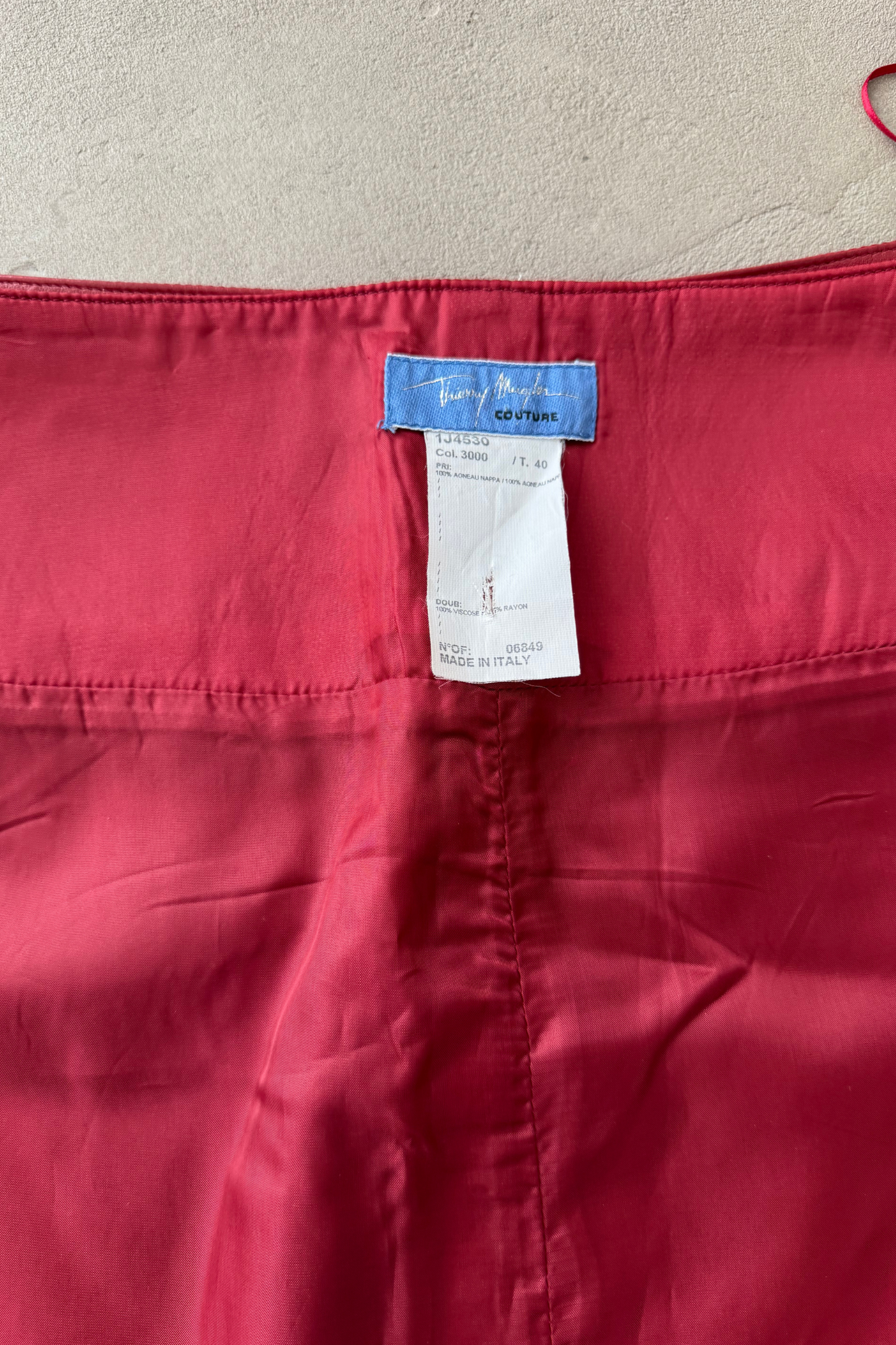 Thierry Mugler vintage leather skirt UNWORN WITH LABELS (T40, M-L)