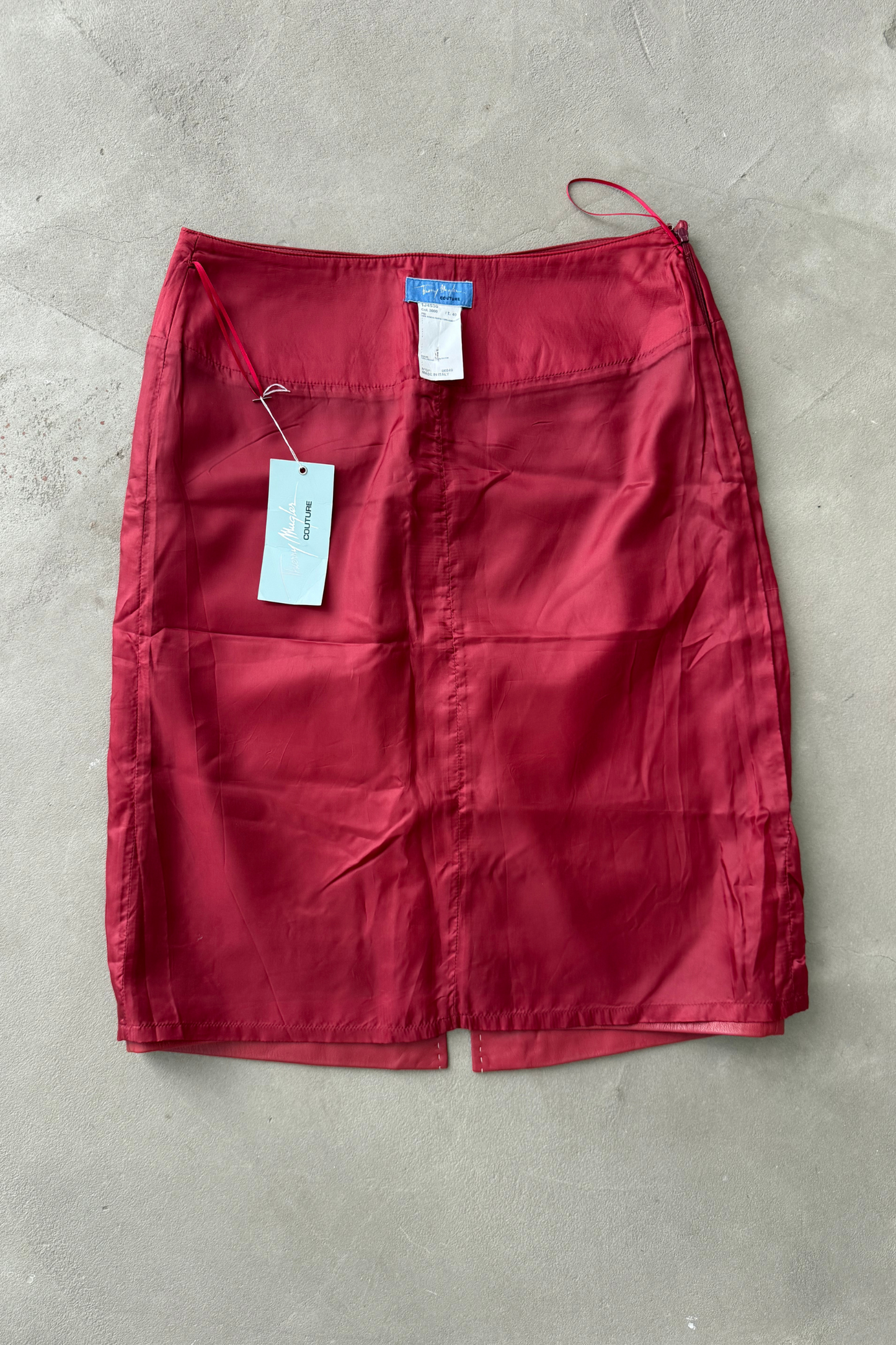 Thierry Mugler vintage leather skirt UNWORN WITH LABELS (T40, M-L)