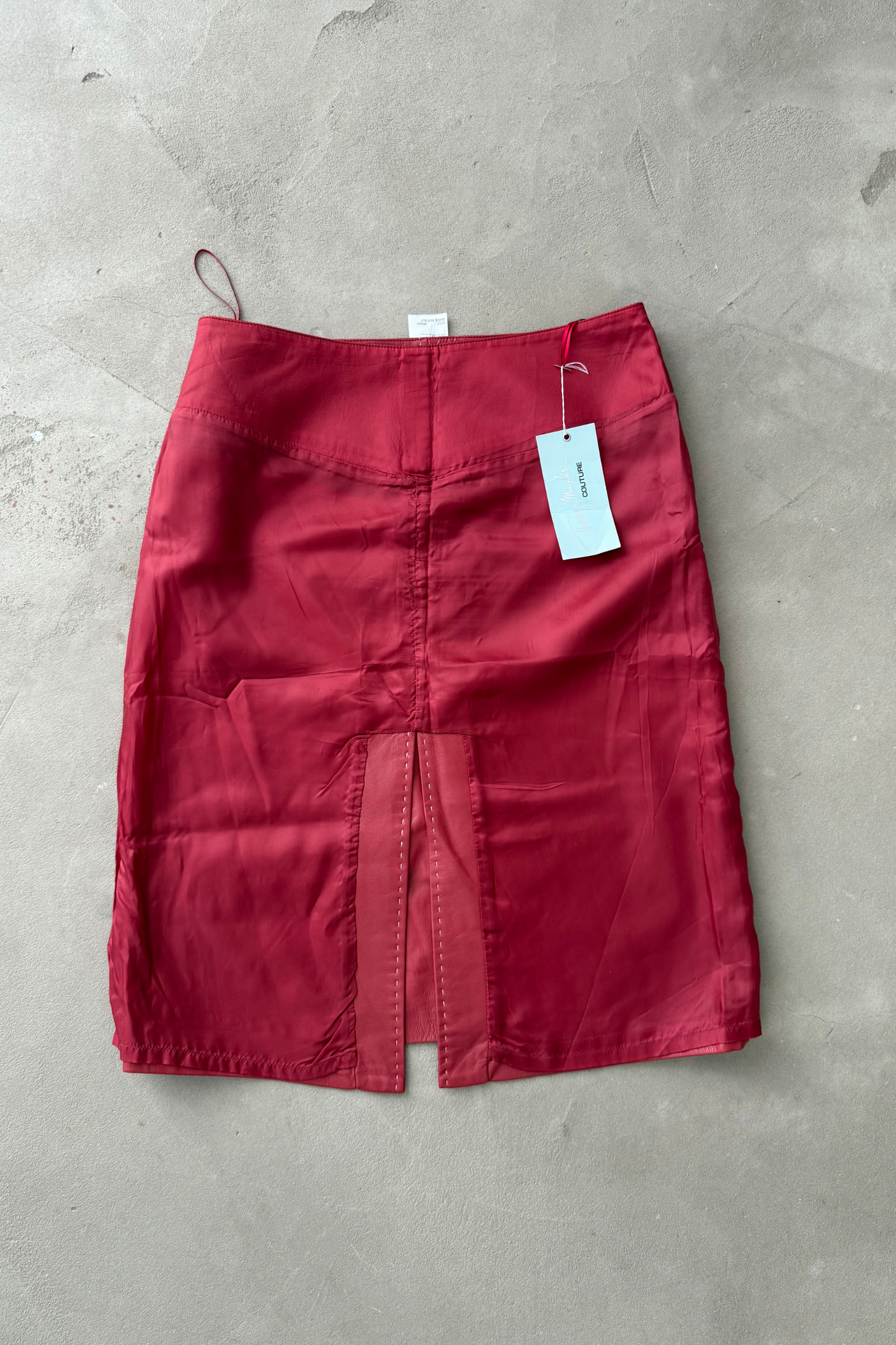 Thierry Mugler vintage leather skirt UNWORN WITH LABELS (T40, M-L)