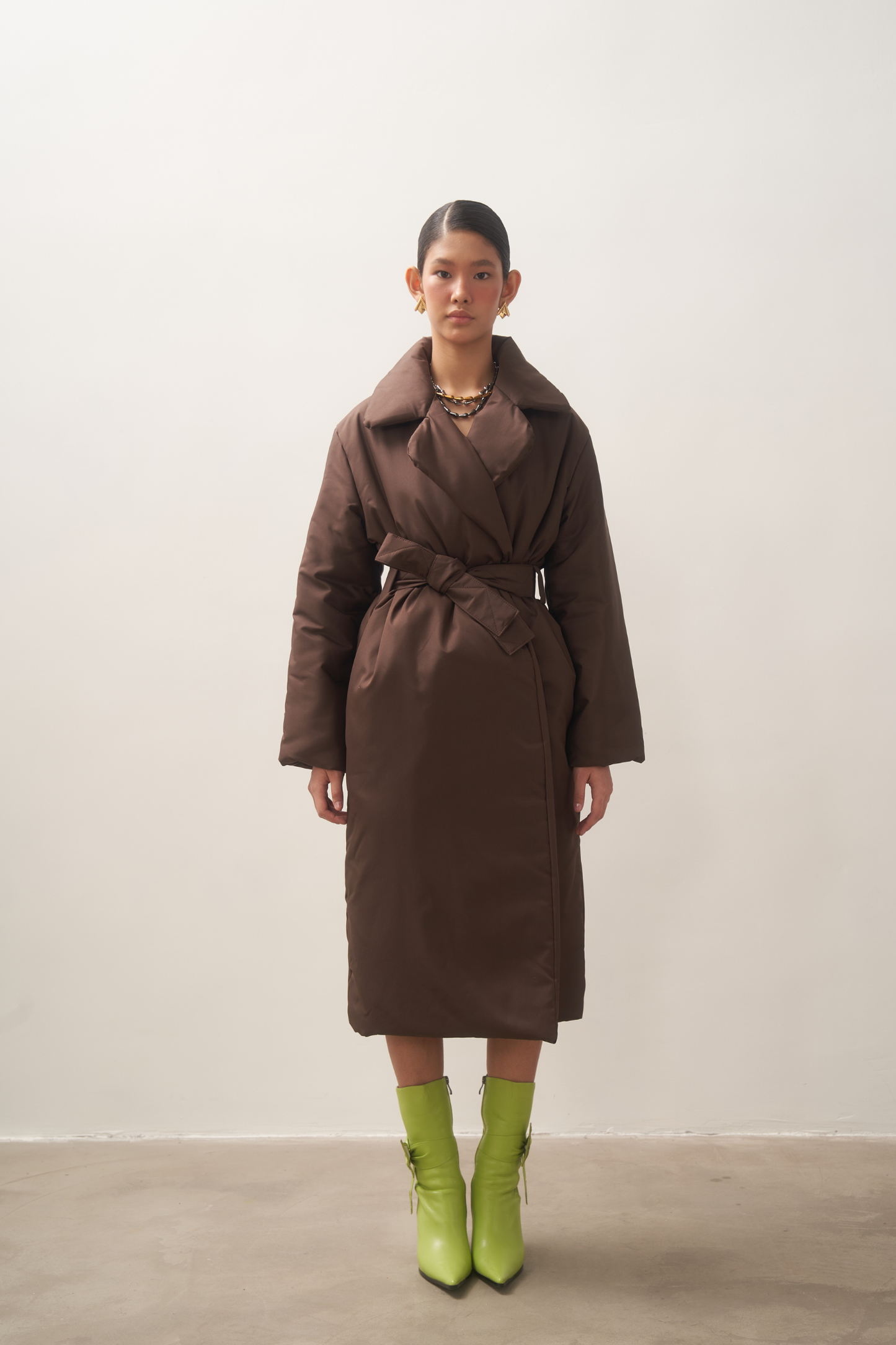 ELLE coat long in chocolate
