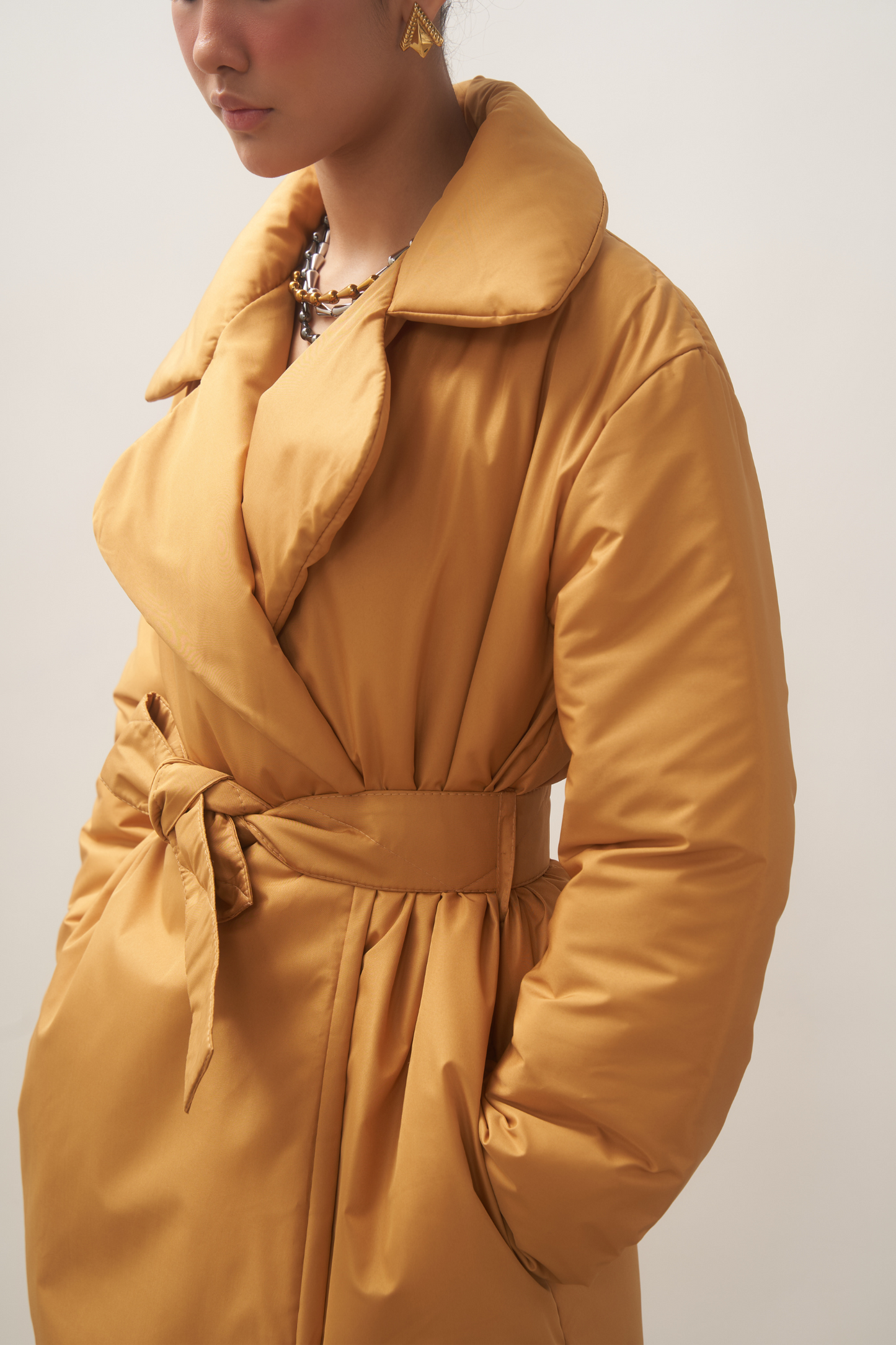 ELLE coat long in mustard