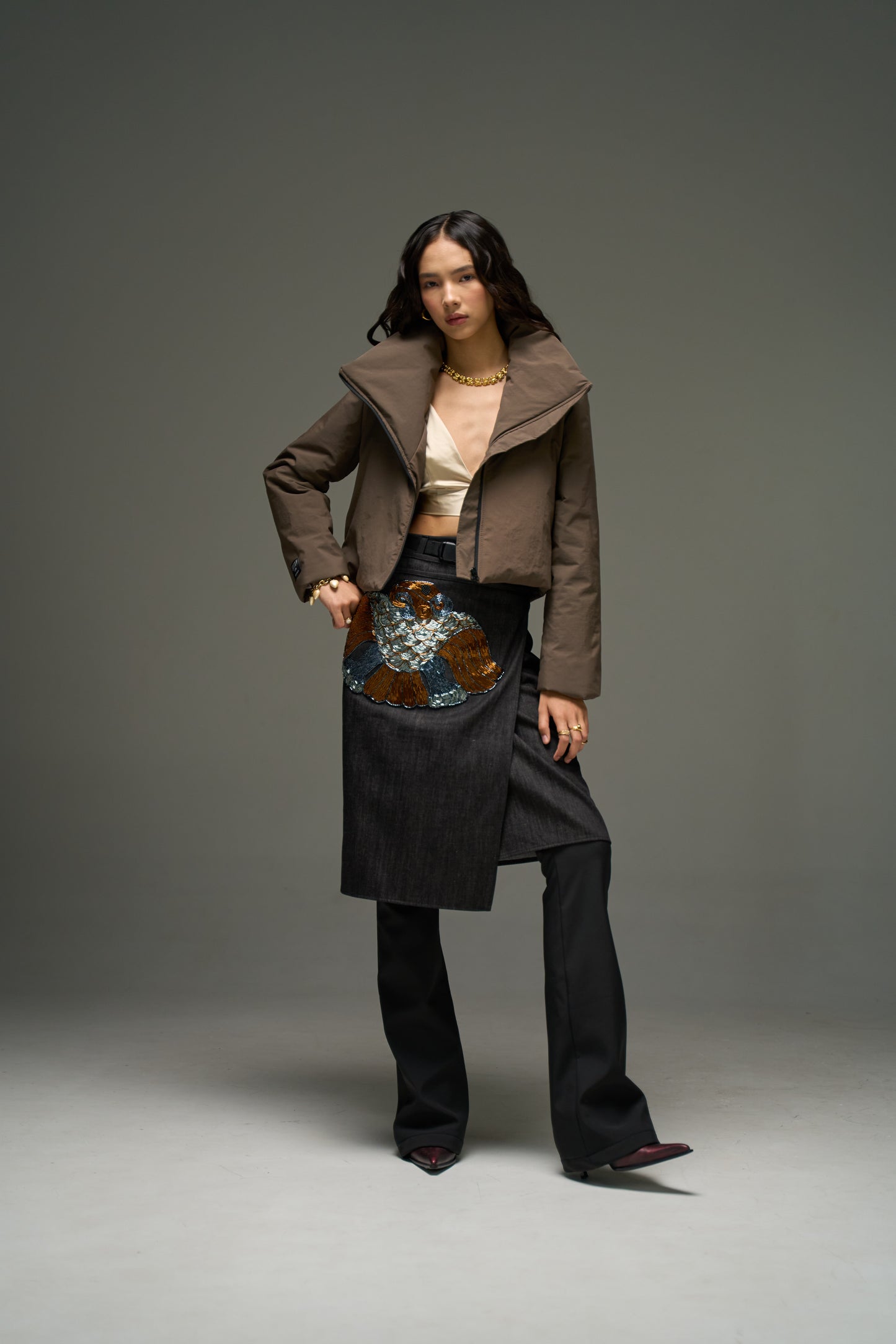 Jacket 912 micro in brown