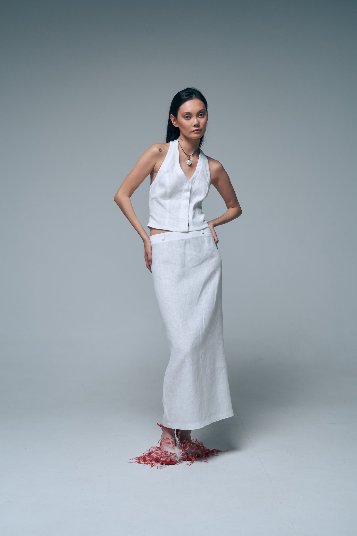 061 Skirt maxi white