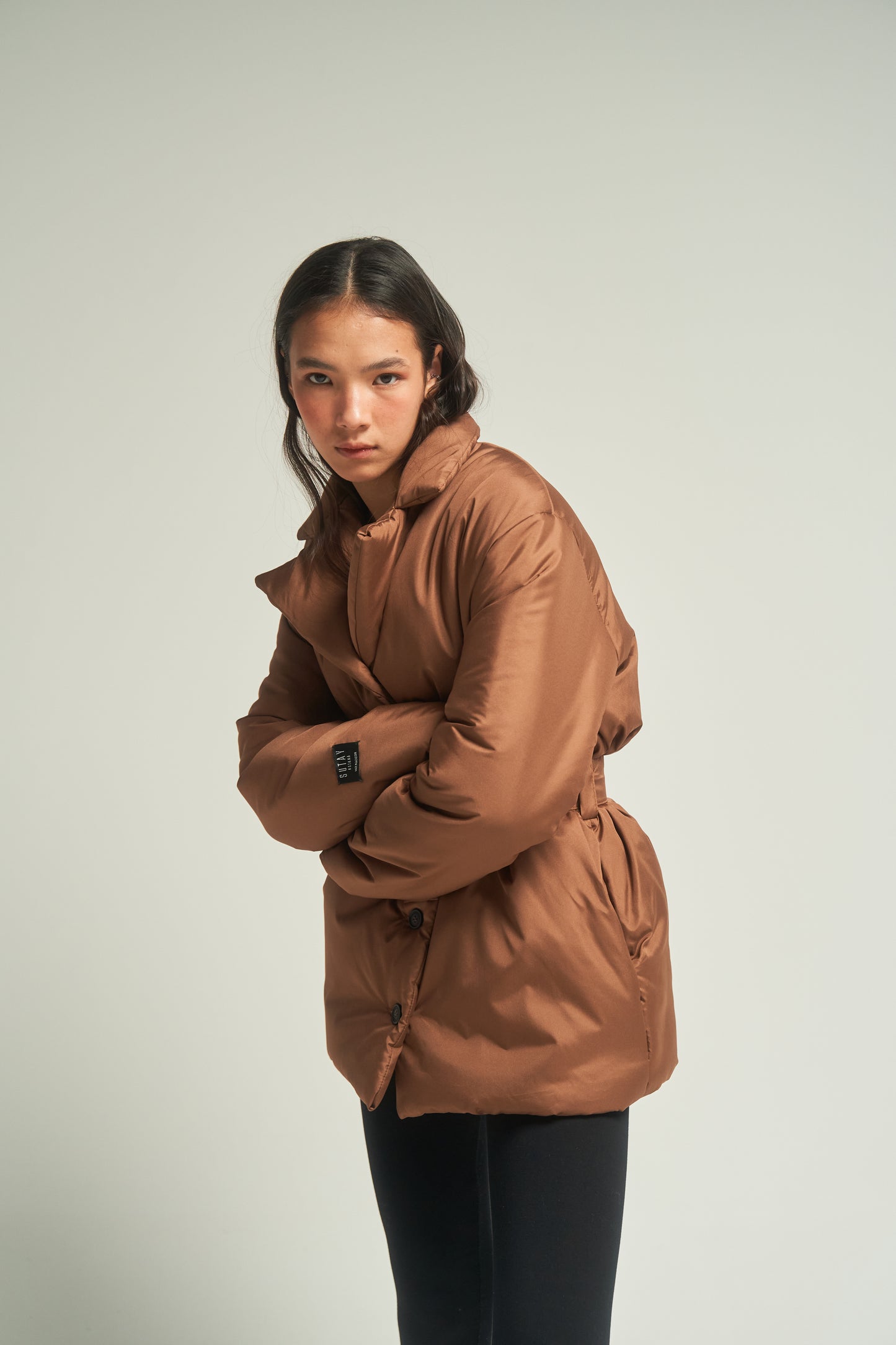 GAU coat short in caramel