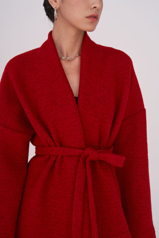 MUNI cardigan in red