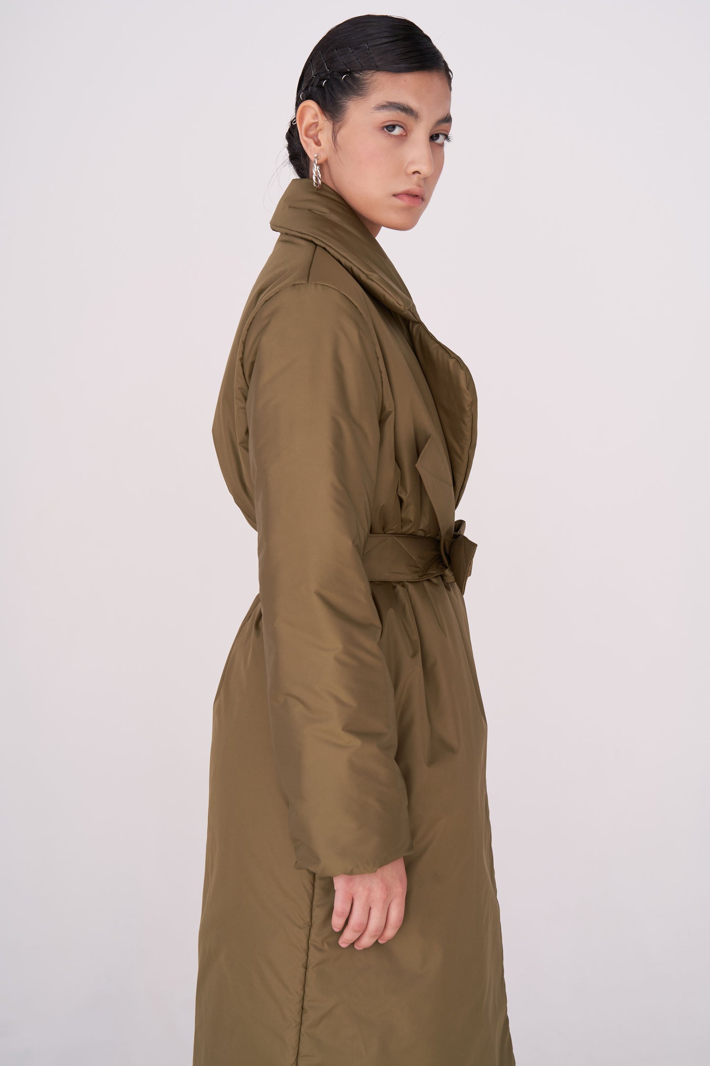 ELLE coat long in khaki