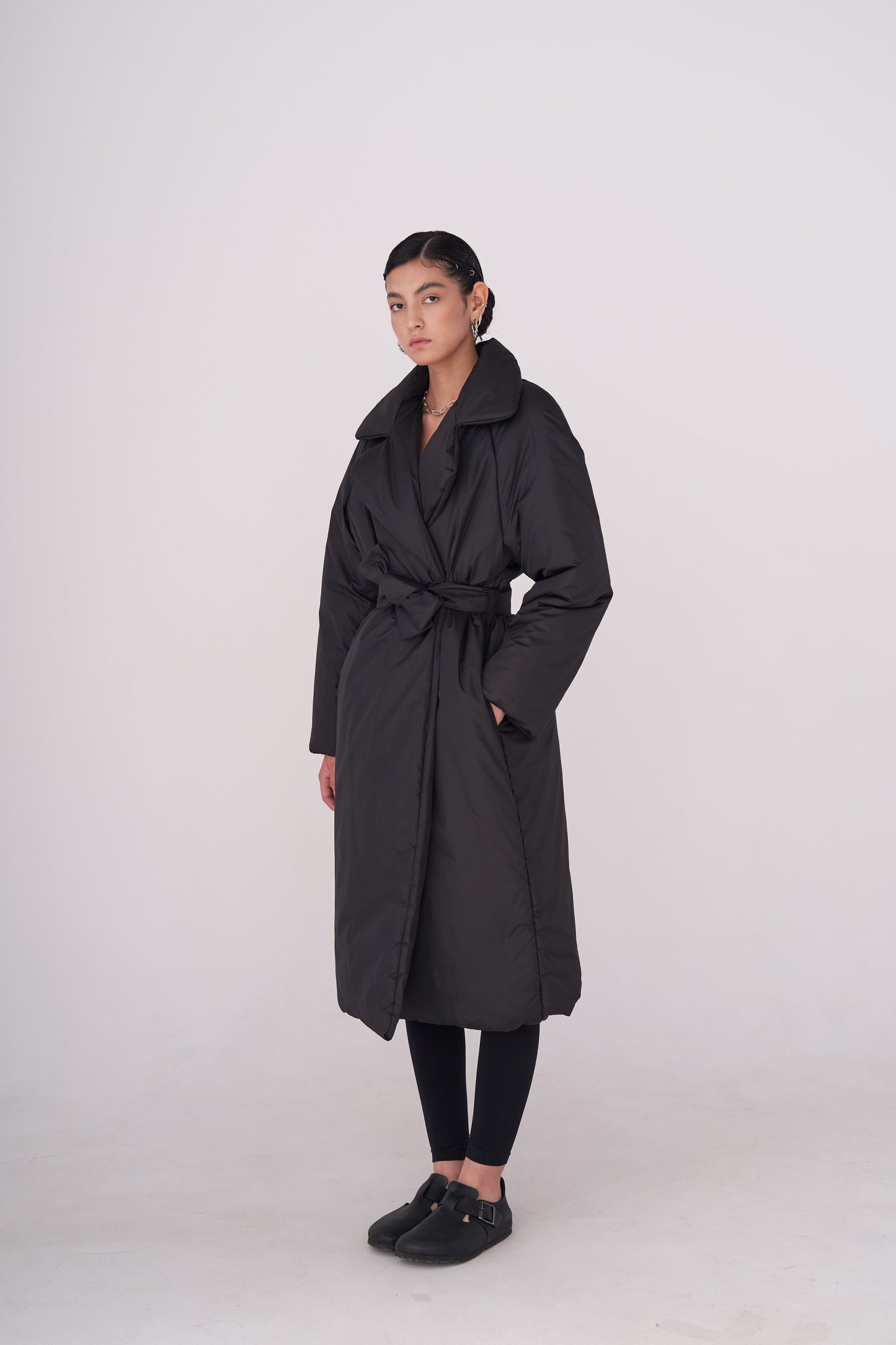 ELLE coat long in black
