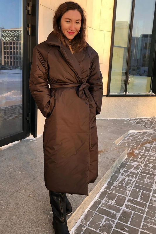 ELLE coat long in chocolate