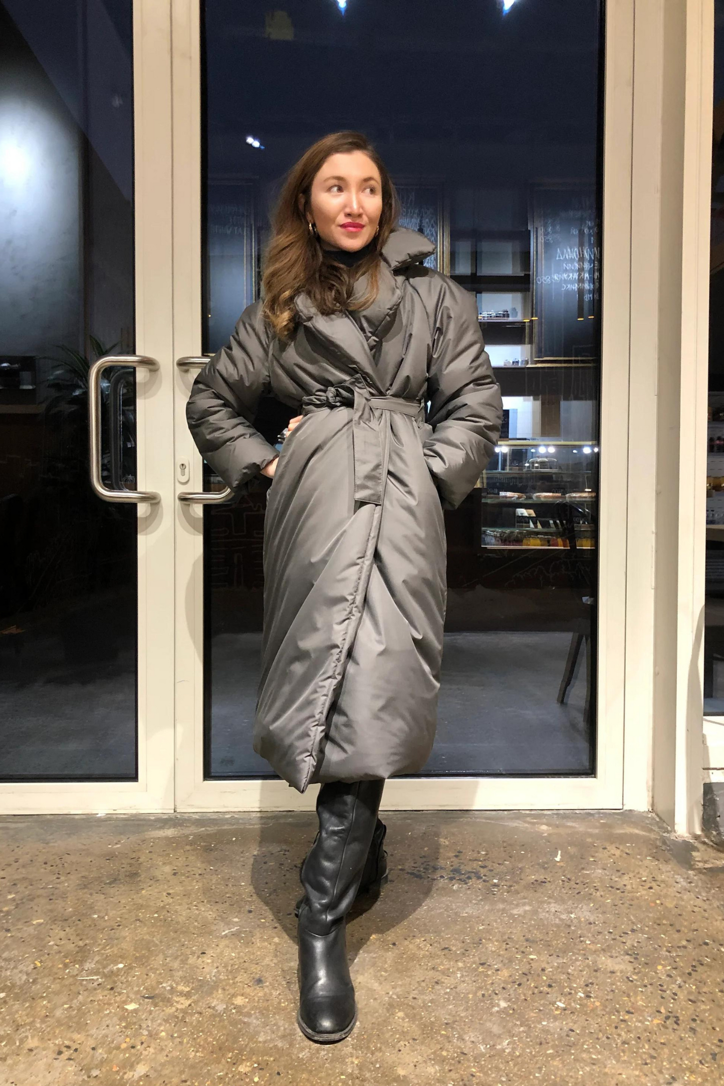 ELLE coat long in graphite