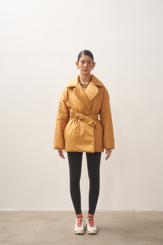 ELLE coat short in mustard