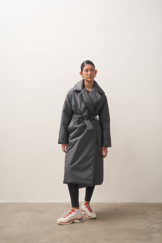 ELLE coat long in graphite