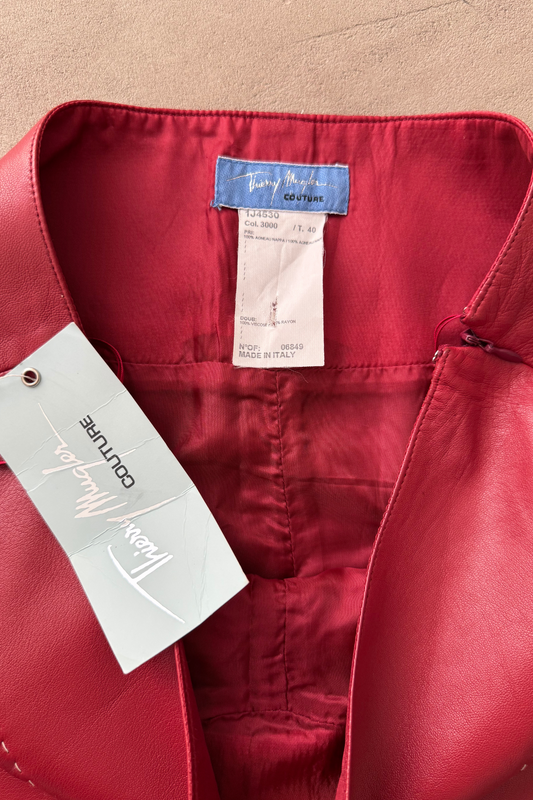 Thierry Mugler vintage leather skirt UNWORN WITH LABELS (T40, M-L)