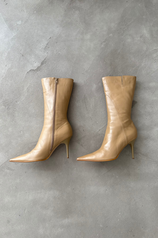 Fabi vintage leather boots in camel (EU 39)