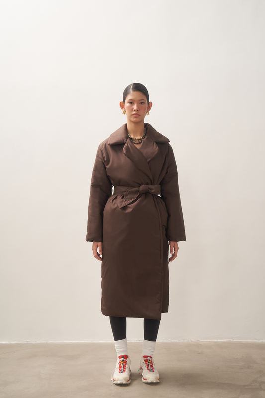 ELLE coat long in chocolate