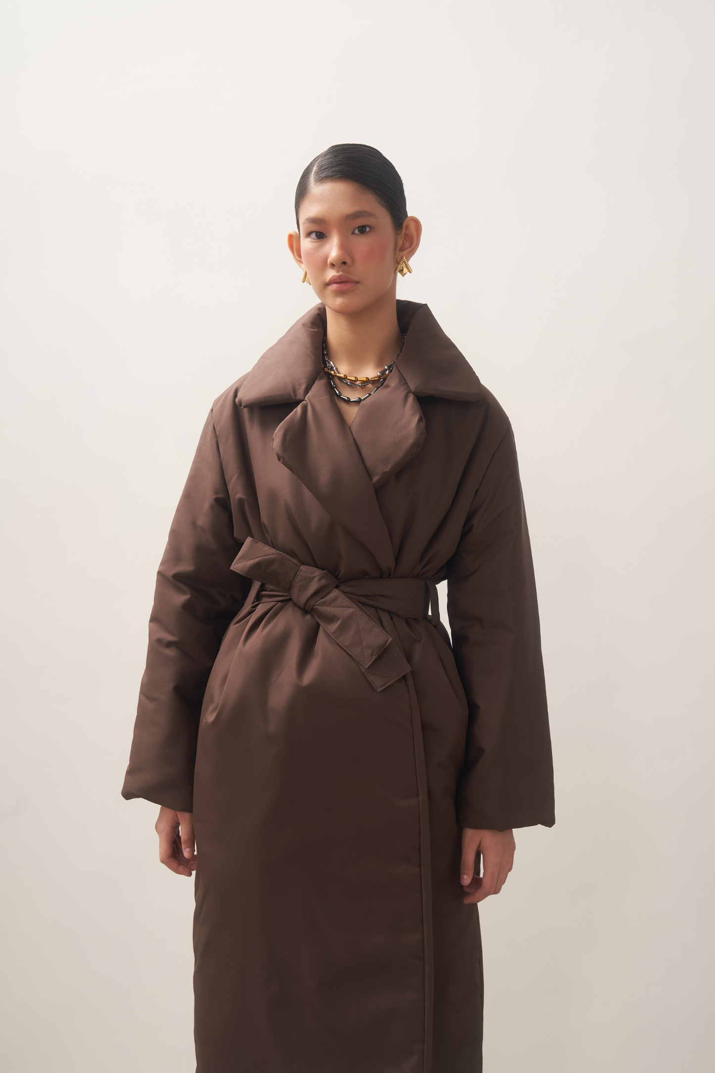 ELLE coat long in chocolate