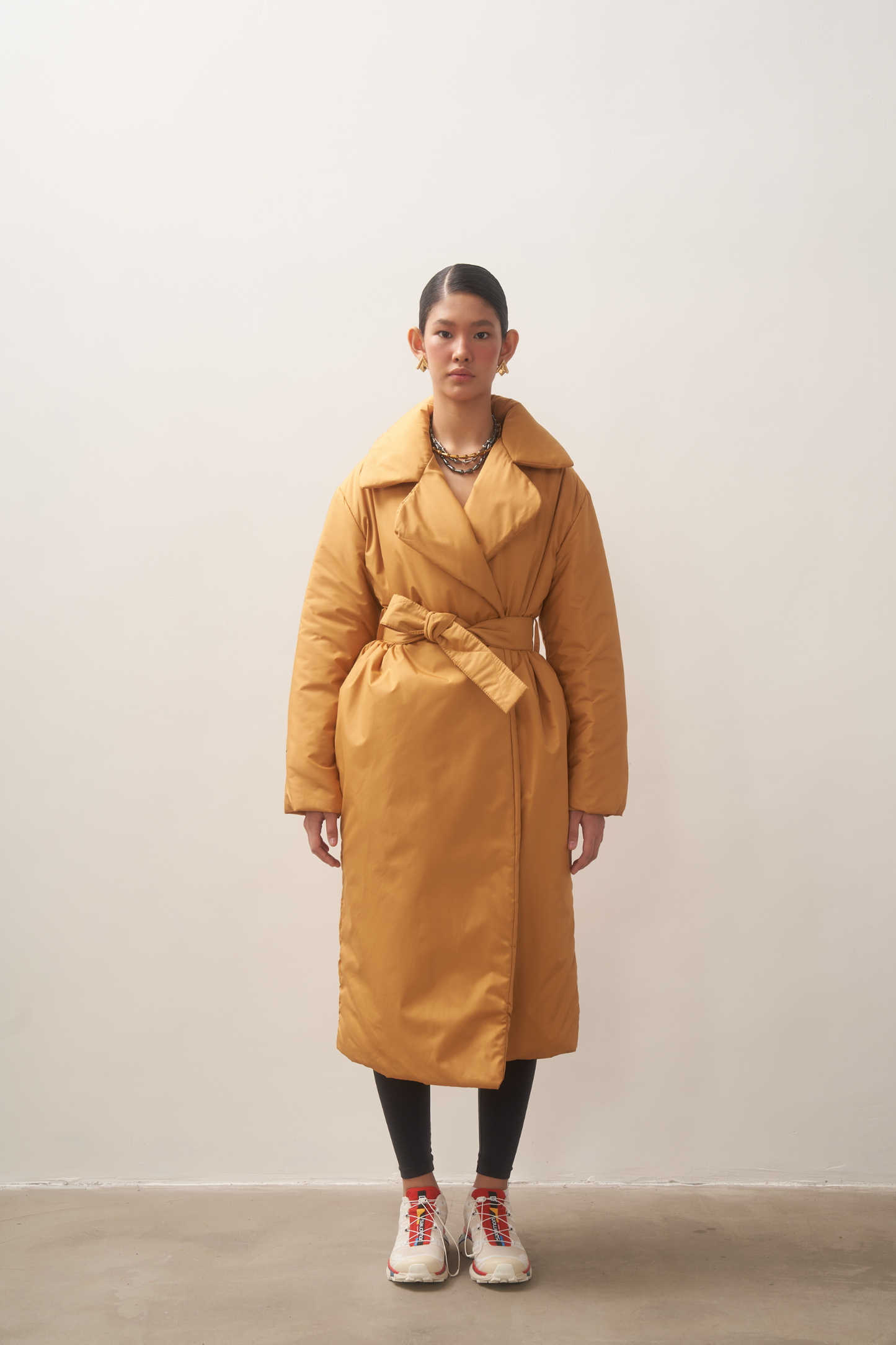 ELLE coat long in mustard