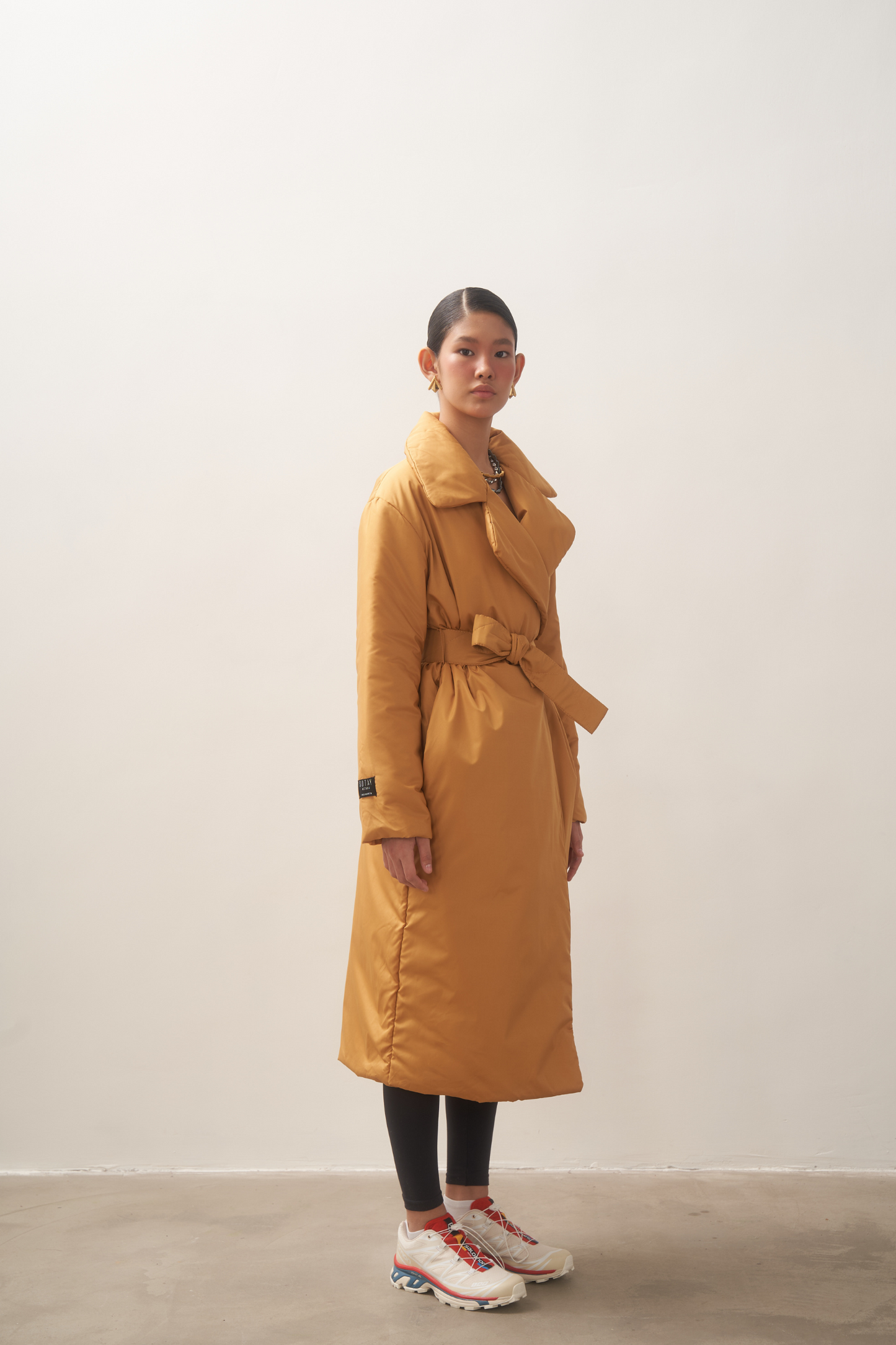 ELLE coat long in mustard