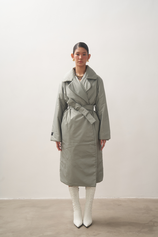 ELLE coat long in sage