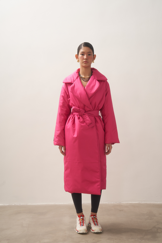 ELLE coat long in fuchsia