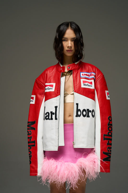 Vintage Marlboro Leather Moto Jacket