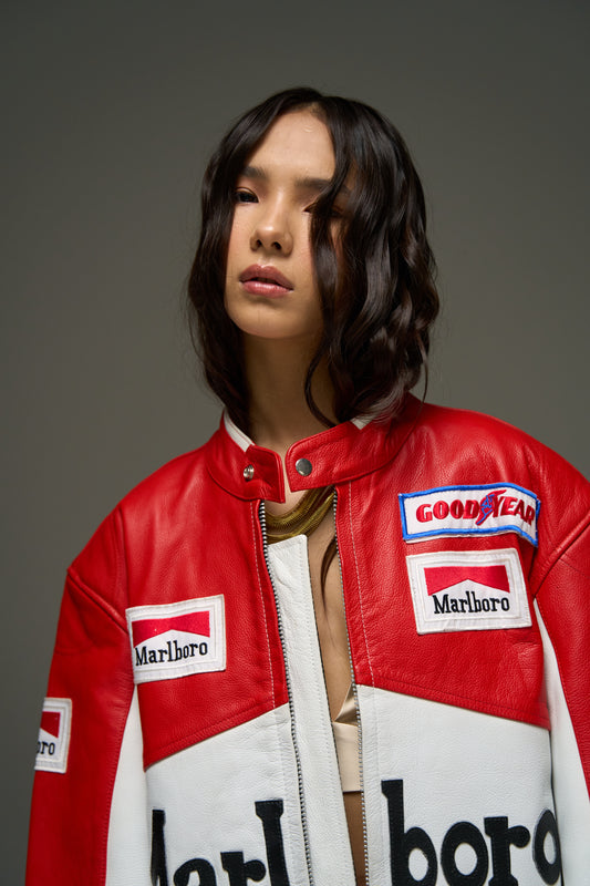 Vintage Marlboro Leather Moto Jacket