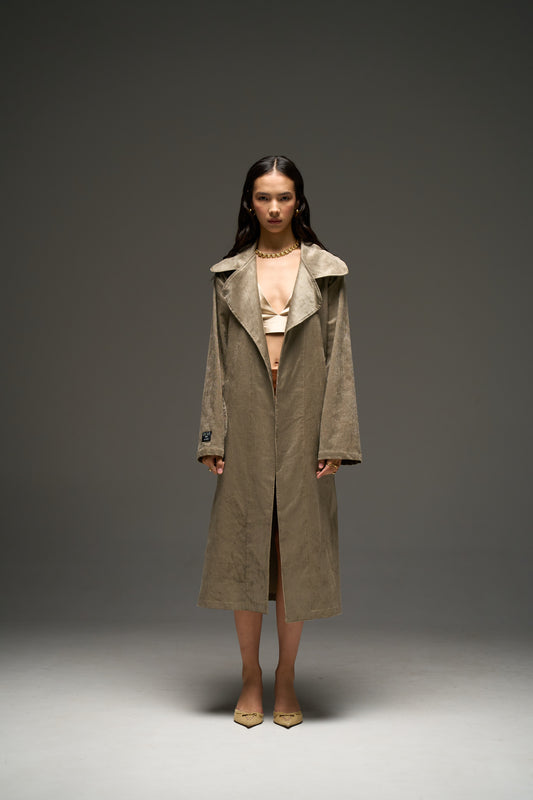 NAU trench coat in steel