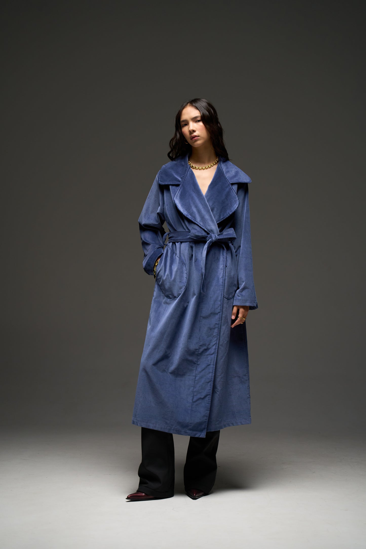 NAU trench coat in blue