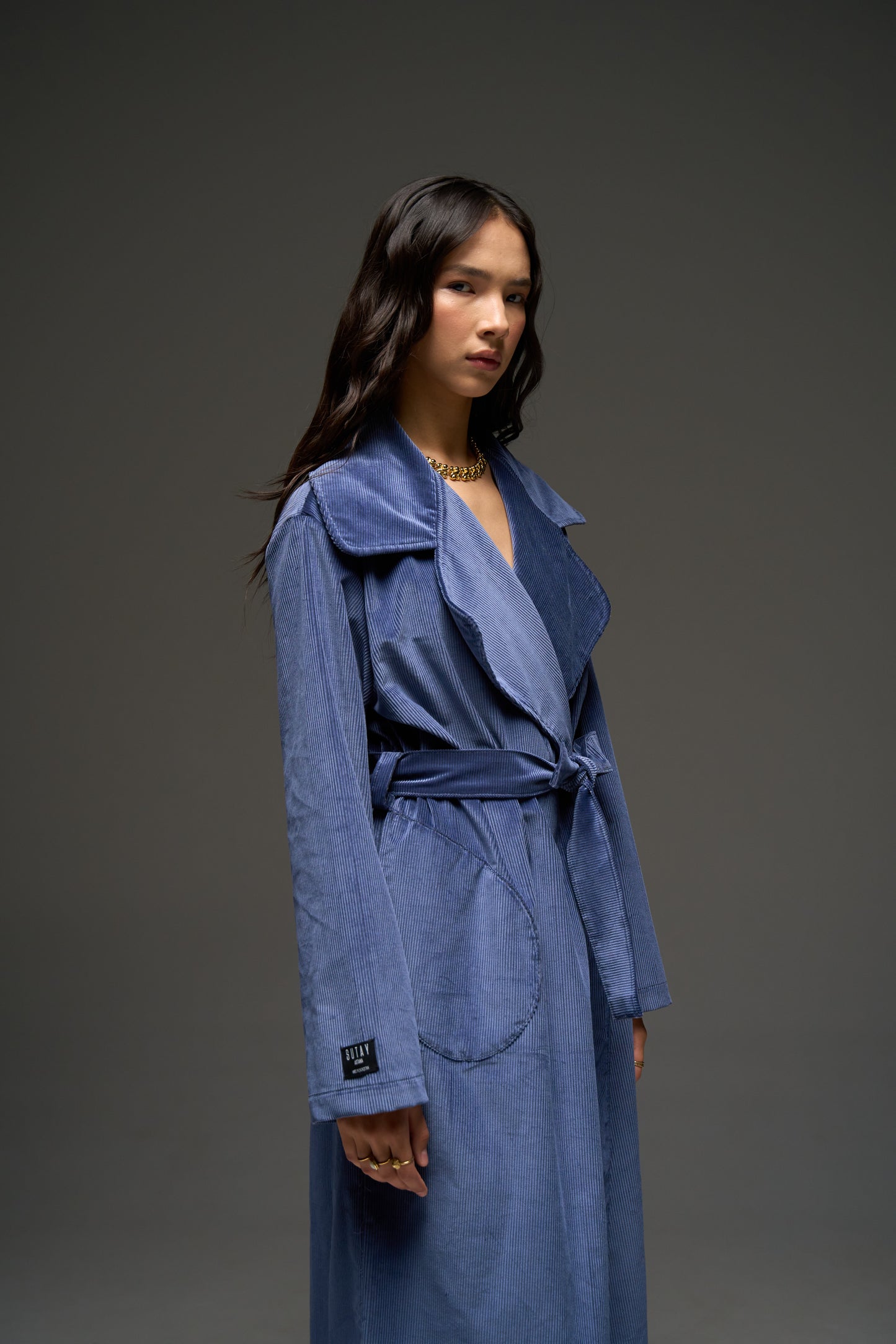 NAU trench coat in blue