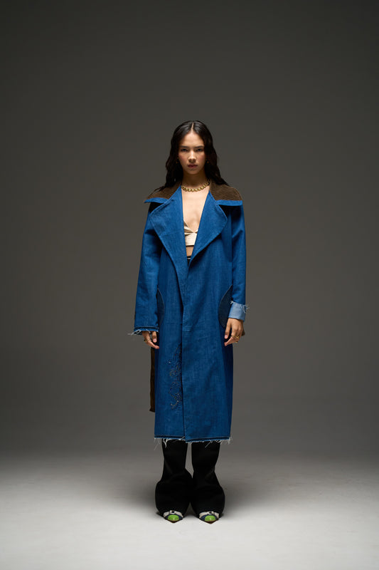 NAU trench coat in denim