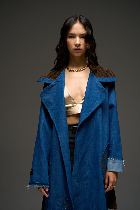 NAU trench coat in denim