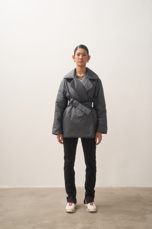 ELLE coat short in graphite