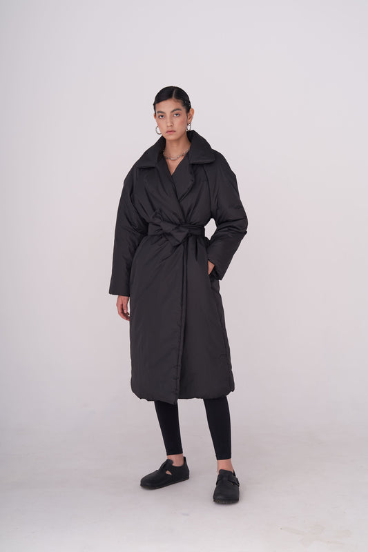 ELLE coat long in black