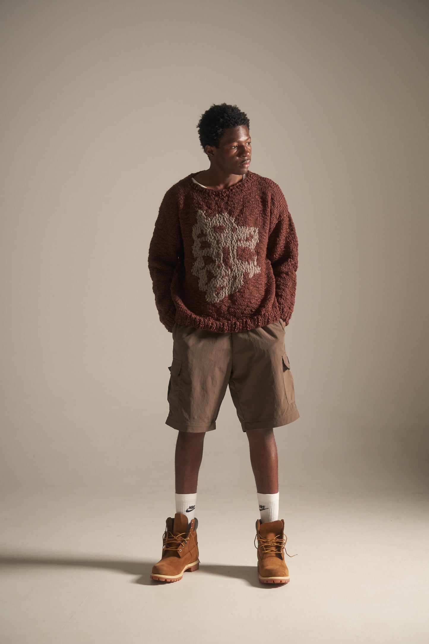 Lion Head Pullover in brown