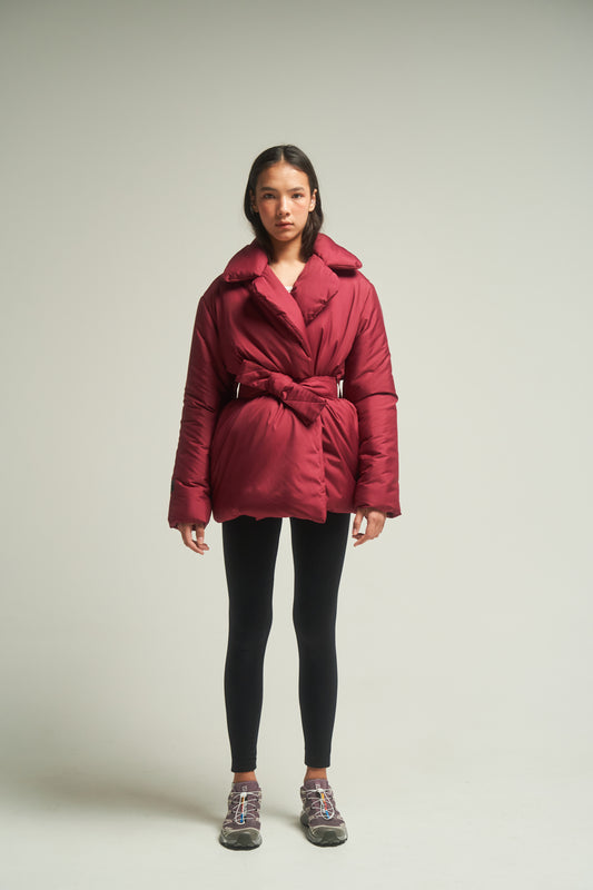 ELLE coat short in bordo