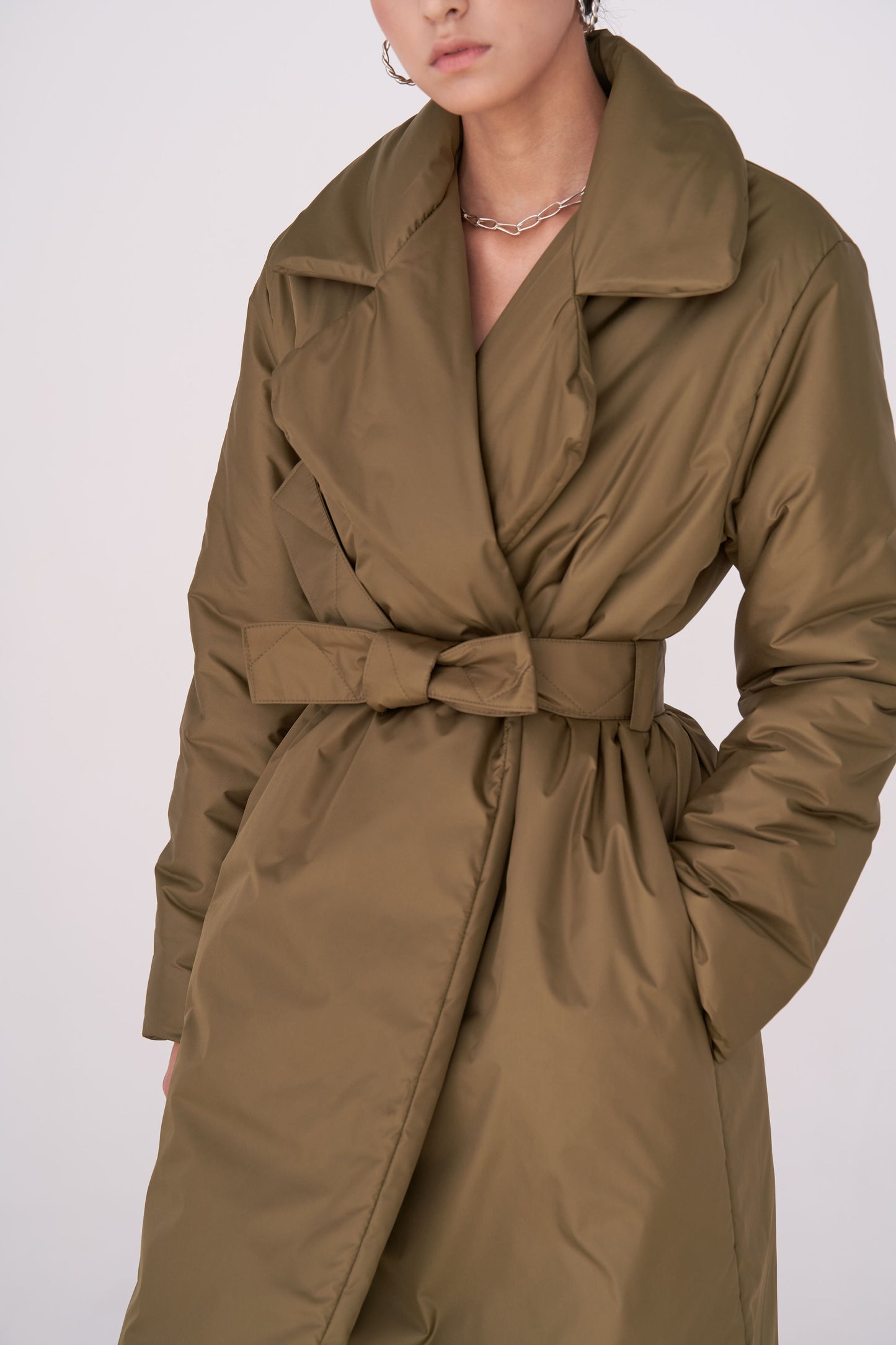 ELLE coat long in khaki