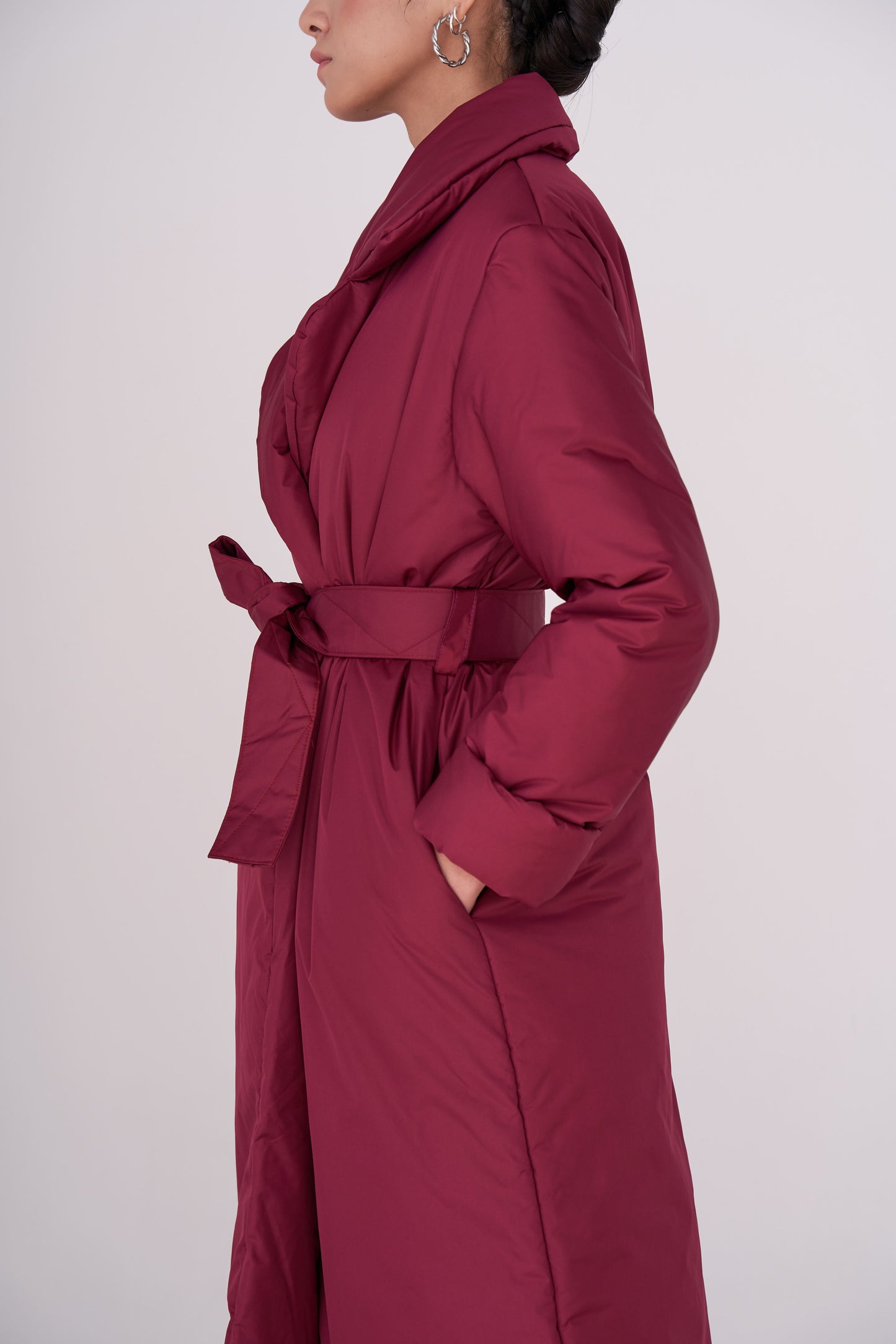 ELLE coat long in bordo