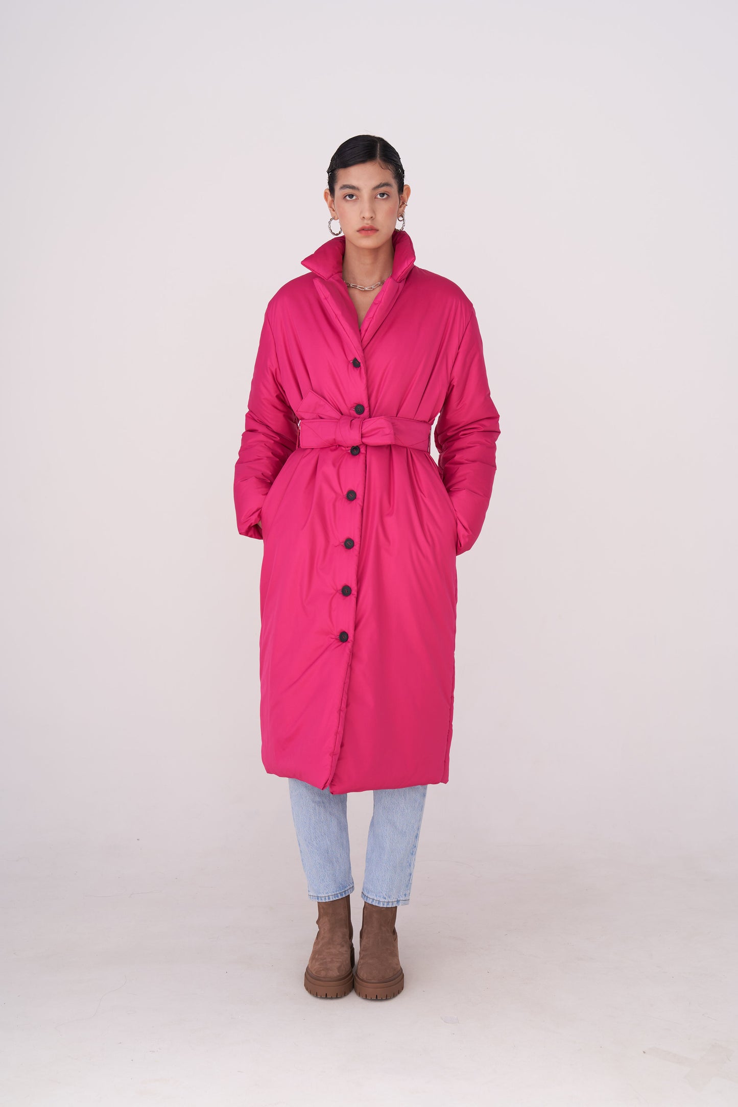 GAU coat long in fuchsia