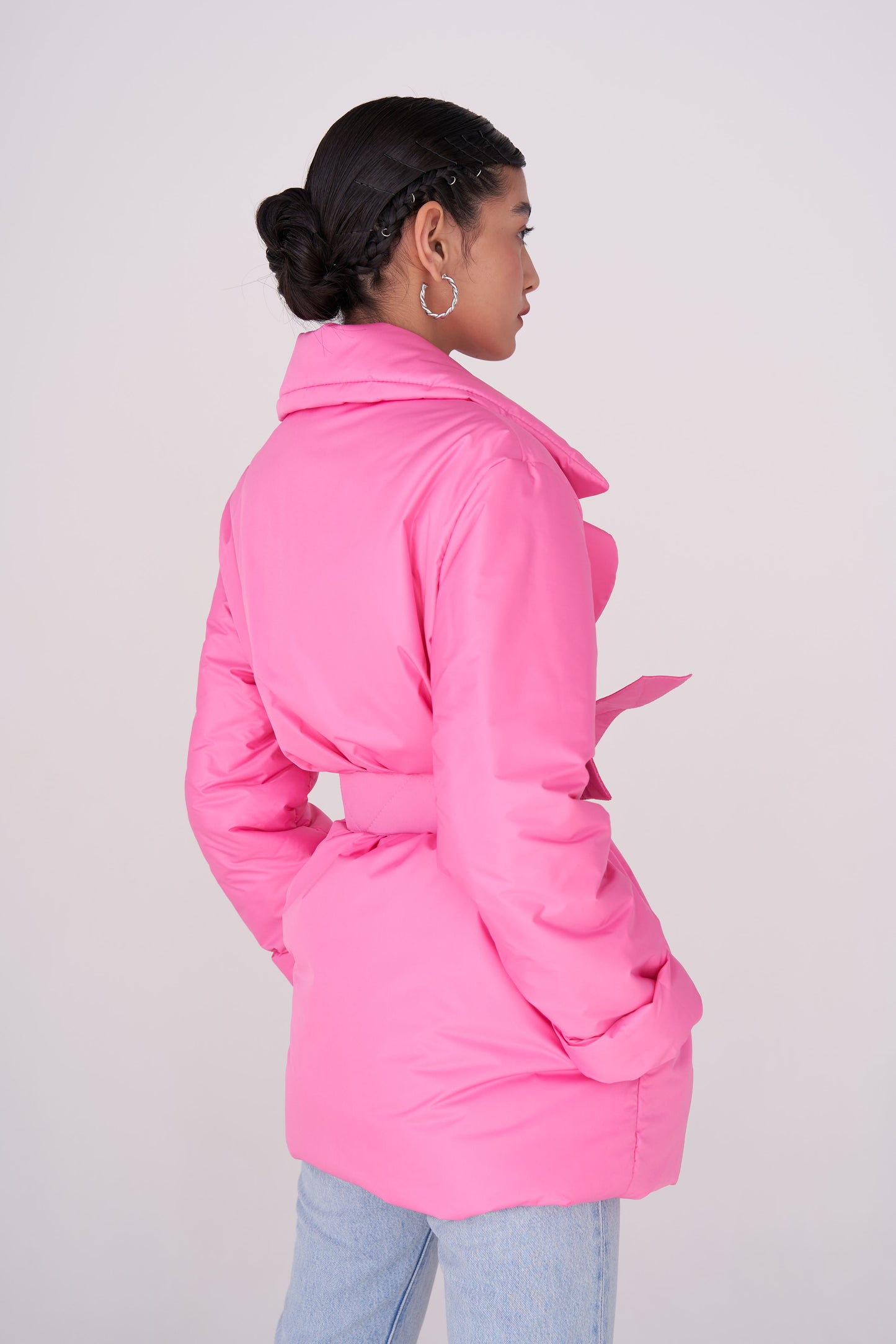 ELLE coat short in Barbie pink