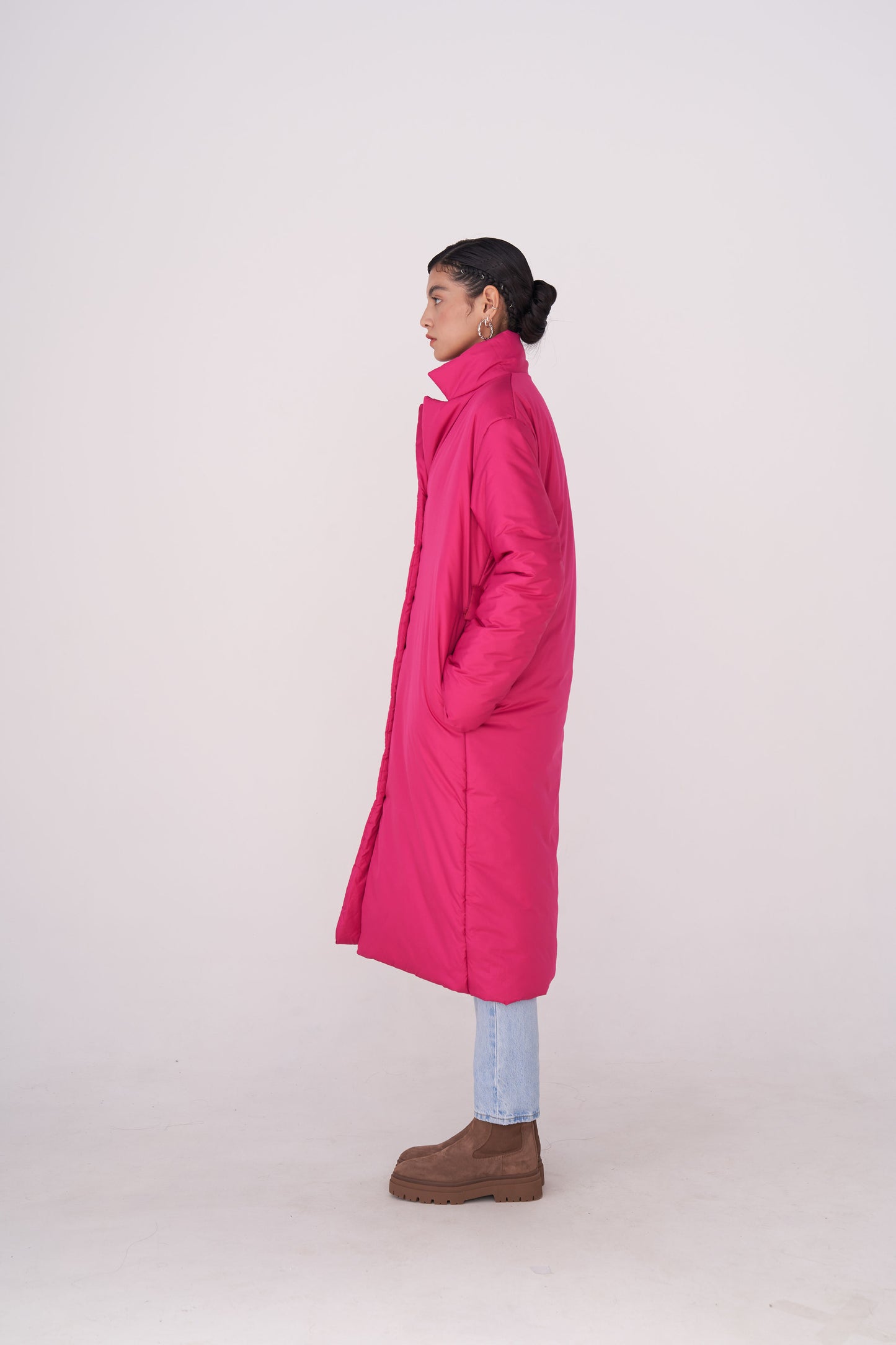 GAU coat long in fuchsia