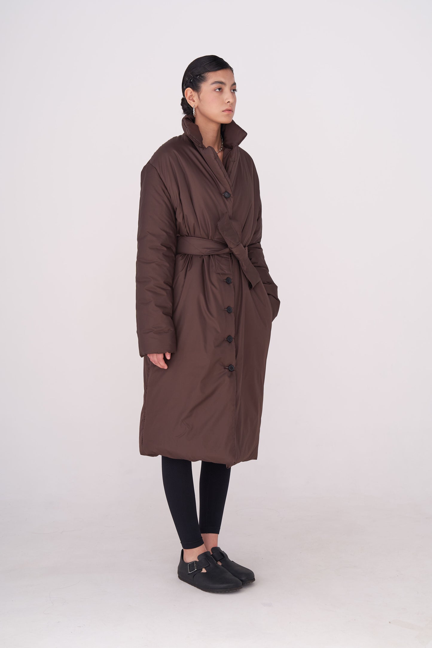 GAU coat long in chocolate