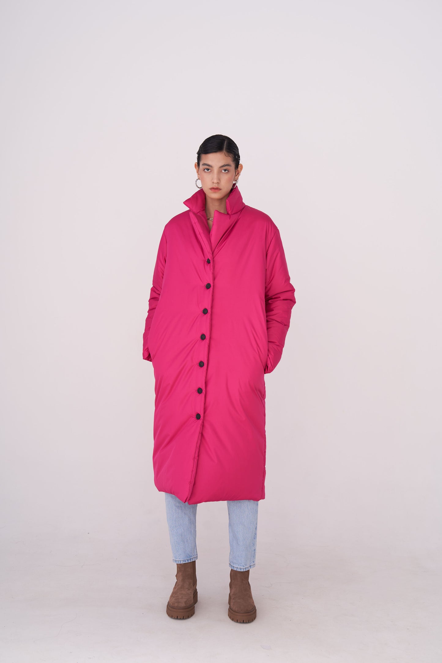 GAU coat long in fuchsia