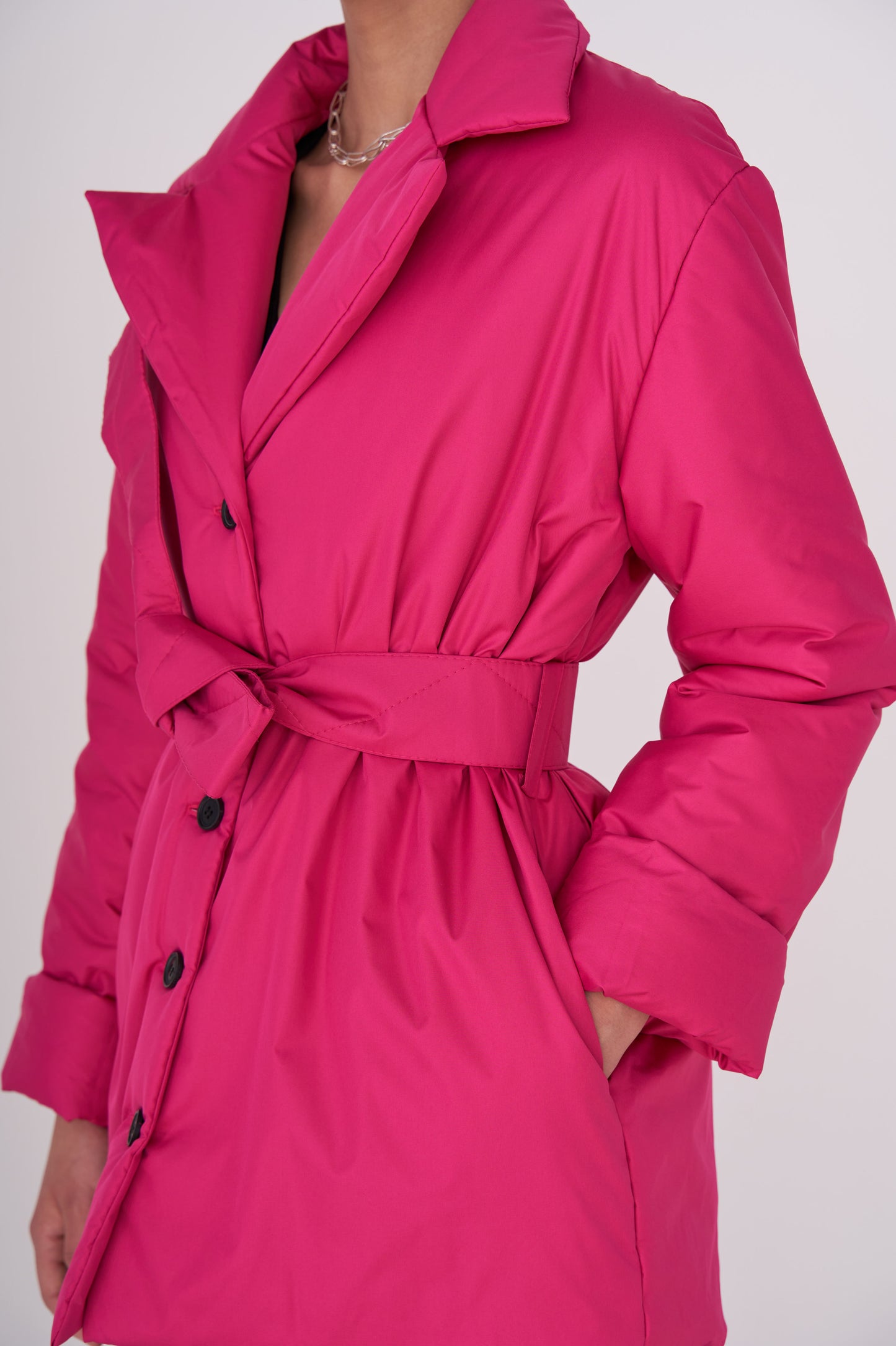 GAU coat short in fuchsia