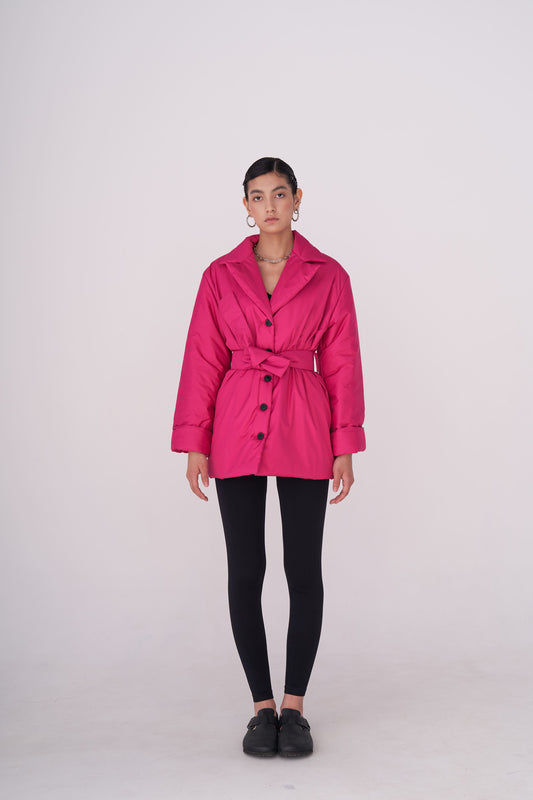 GAU coat short in fuchsia