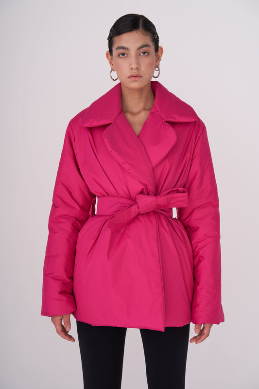 ELLE coat short in fuchsia