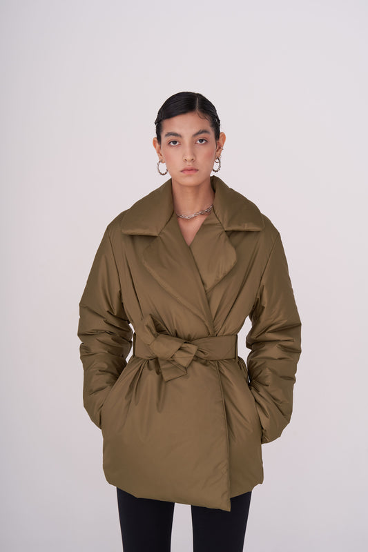 ELLE coat short in khaki