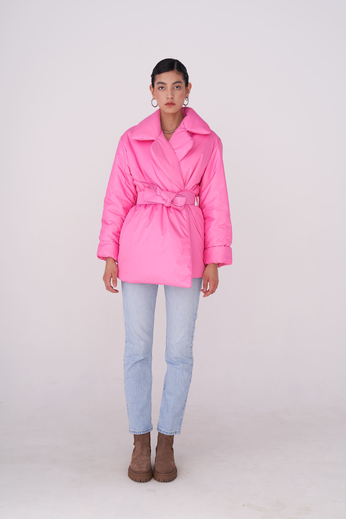 ELLE coat short in Barbie pink