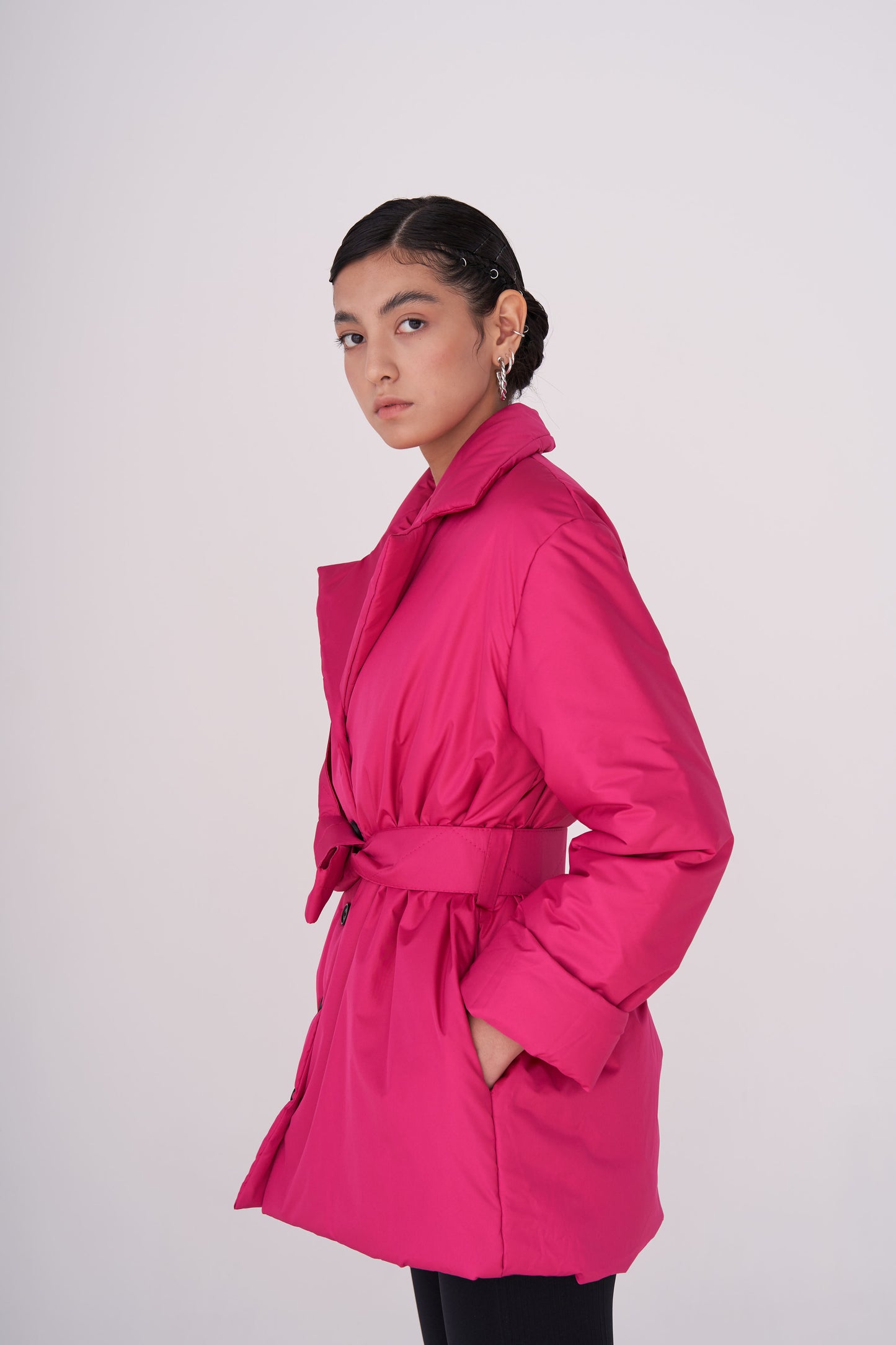 GAU coat short in fuchsia